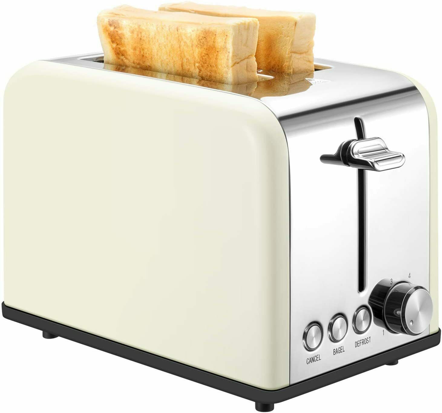 Retro Small Toaster 2 Slice Stainless Steel Bagel, Cancel, Defrost  St003