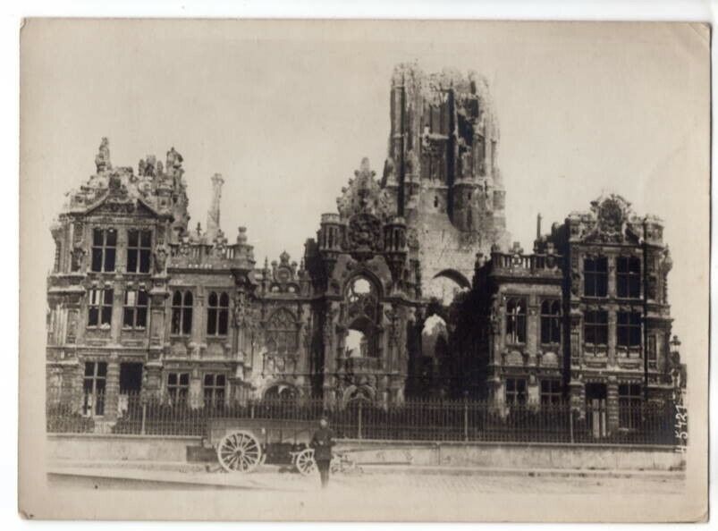 Wwi Hotel De Ville Arras France After Bombardment 5x7 M. Rol Original Photo