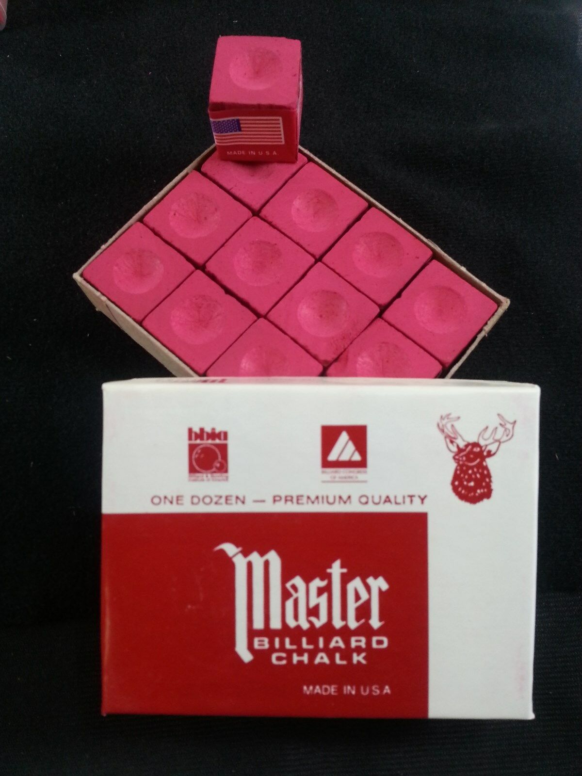 1 Box Red Master Chalk Pack ( 12 Pieces )  - Pool & Billiard Cue Chalk