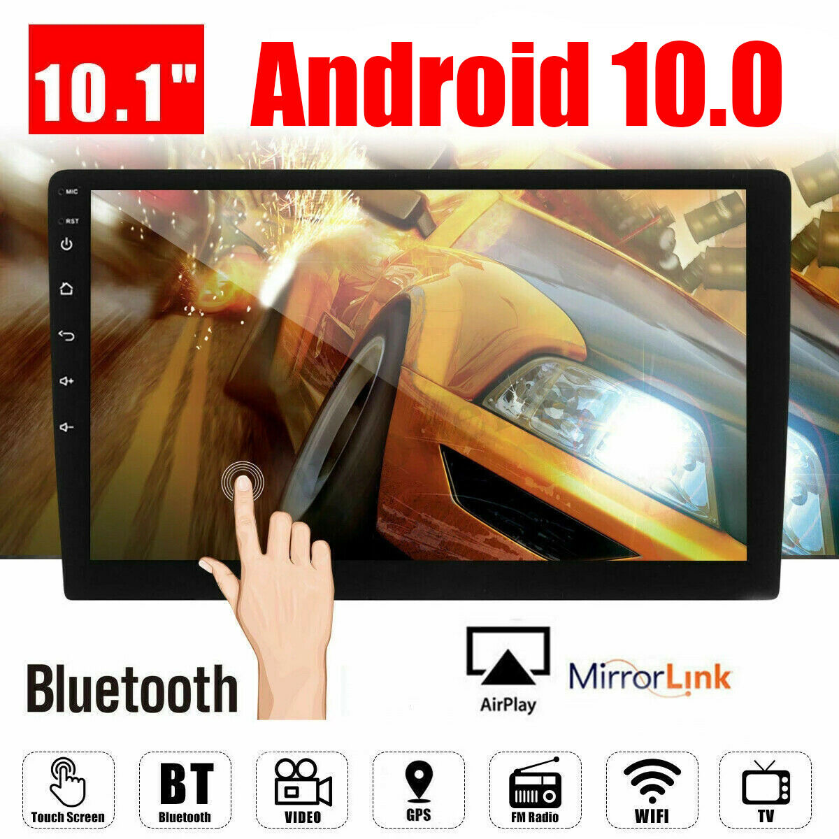 10.1" Android 10.0 Double 2din Car Stereo Radio Gps Wifi Obd2 Mirror Link Player