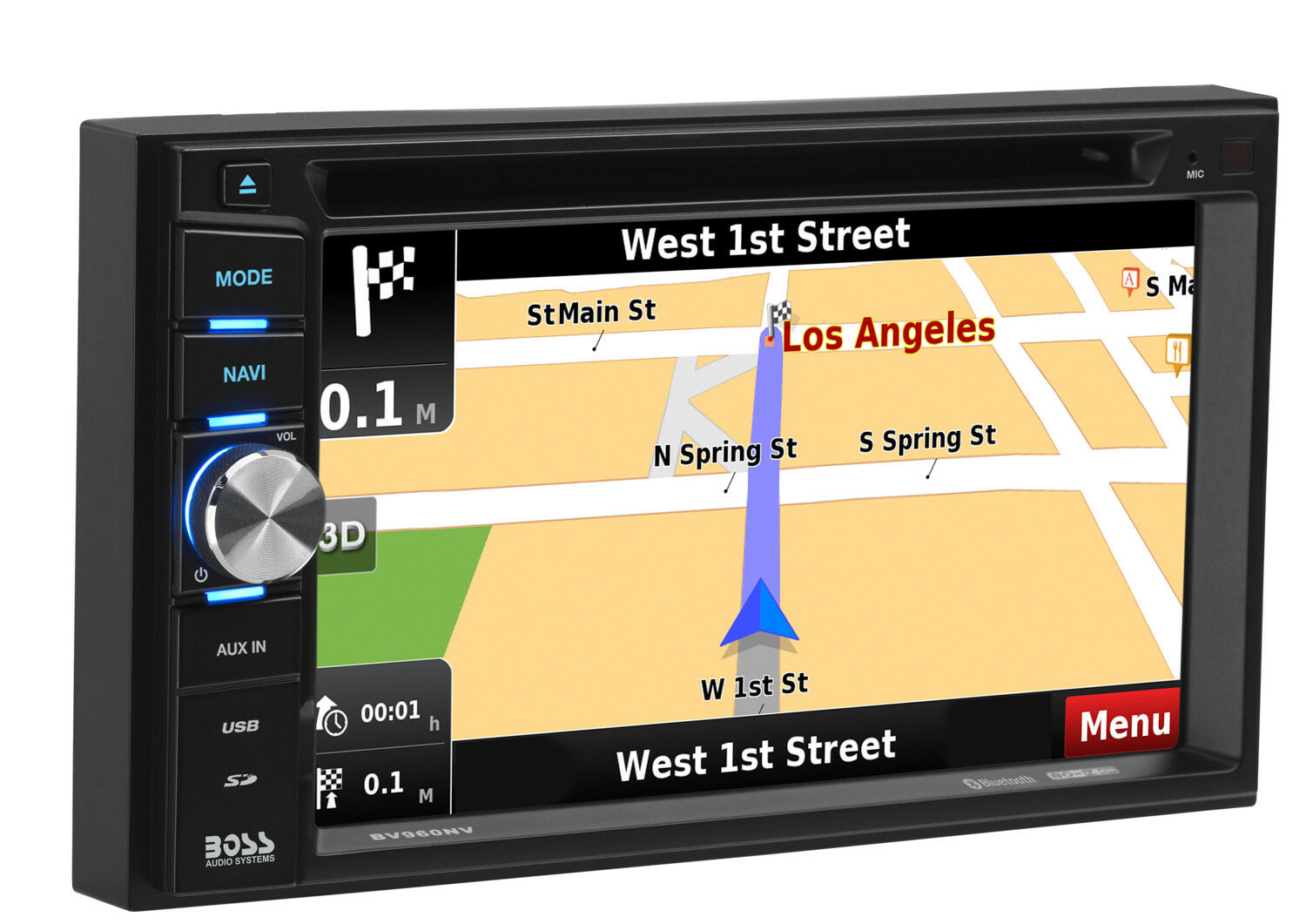 Boss Bv960nv Double Din Bluetooth Dvd Gps Navigation Car Stereo 6.2" Touchscreen