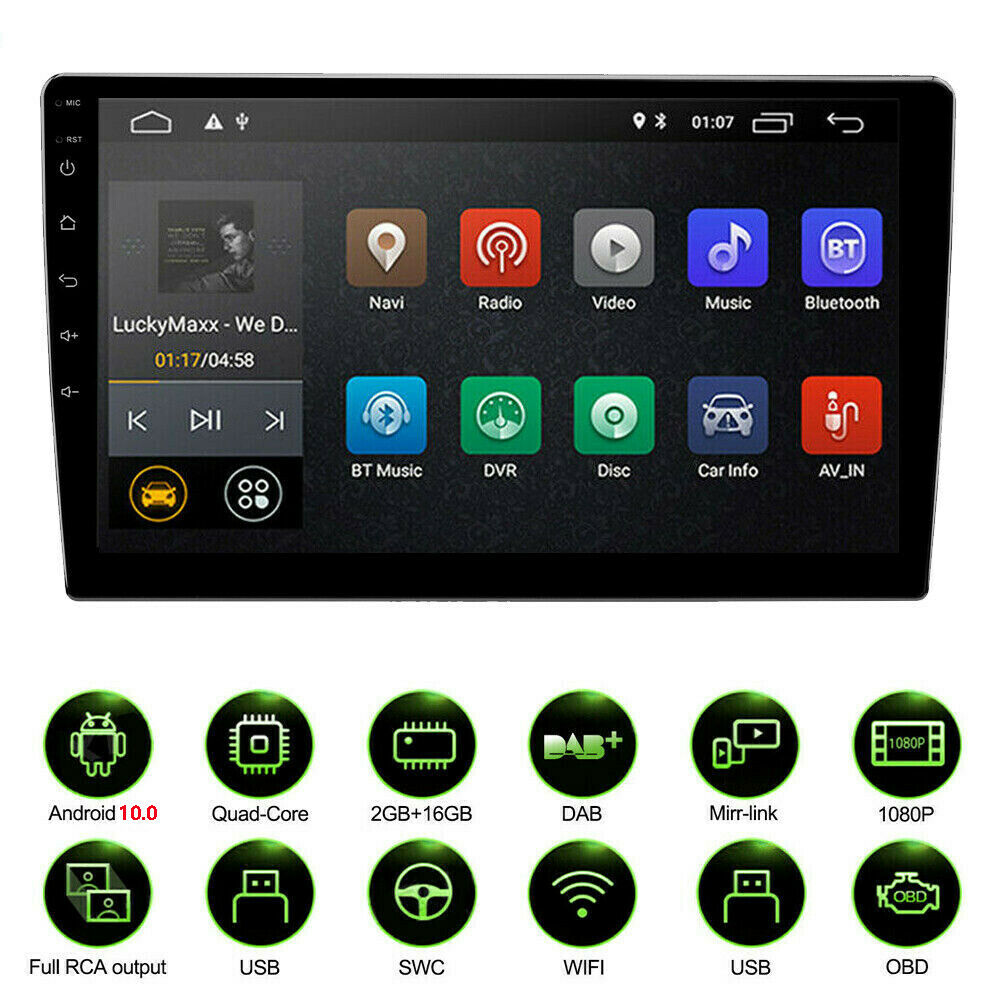 10.1" Inch Android 10 Double 2 Din Car Radio Stereo Quad Core Gps Navi Wifi Us