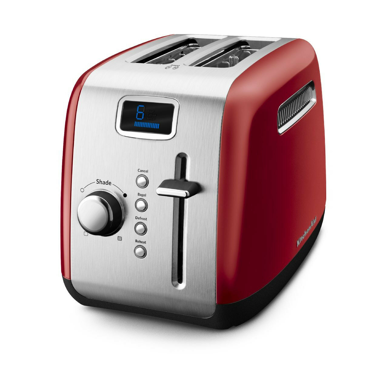 Kitchenaid Kmt222er 2 Slice Red Digital Stainless Steel Toaster Lcd Display