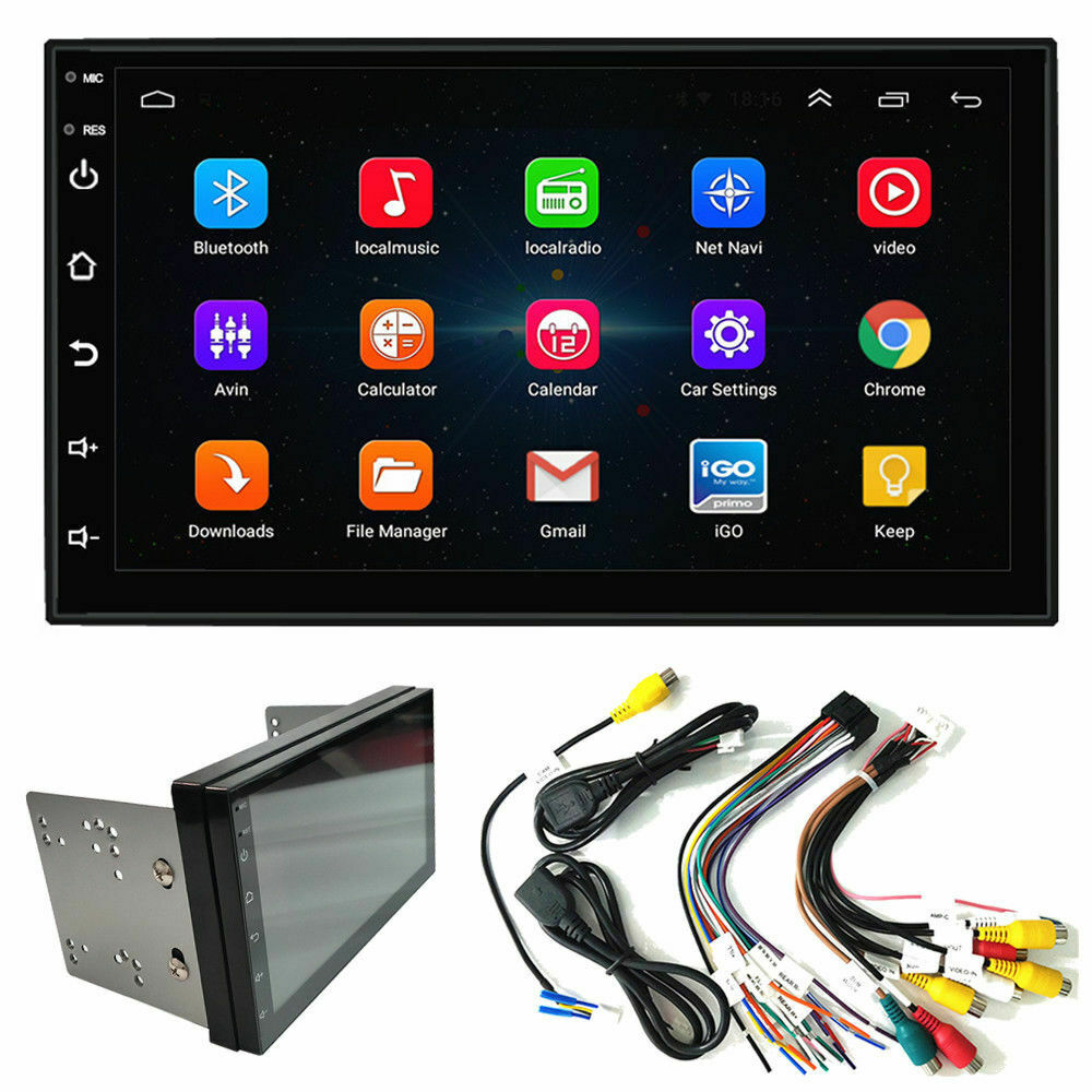 Double 2din Android 10 7" 1080p Car Player Stereo Radio Gps Wifi Quad-core