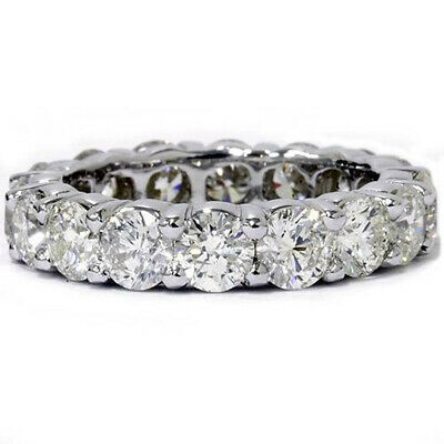 Unique Huge 5.00ct Round Diamond Eternity Ring Wedding Band 14k White Gold