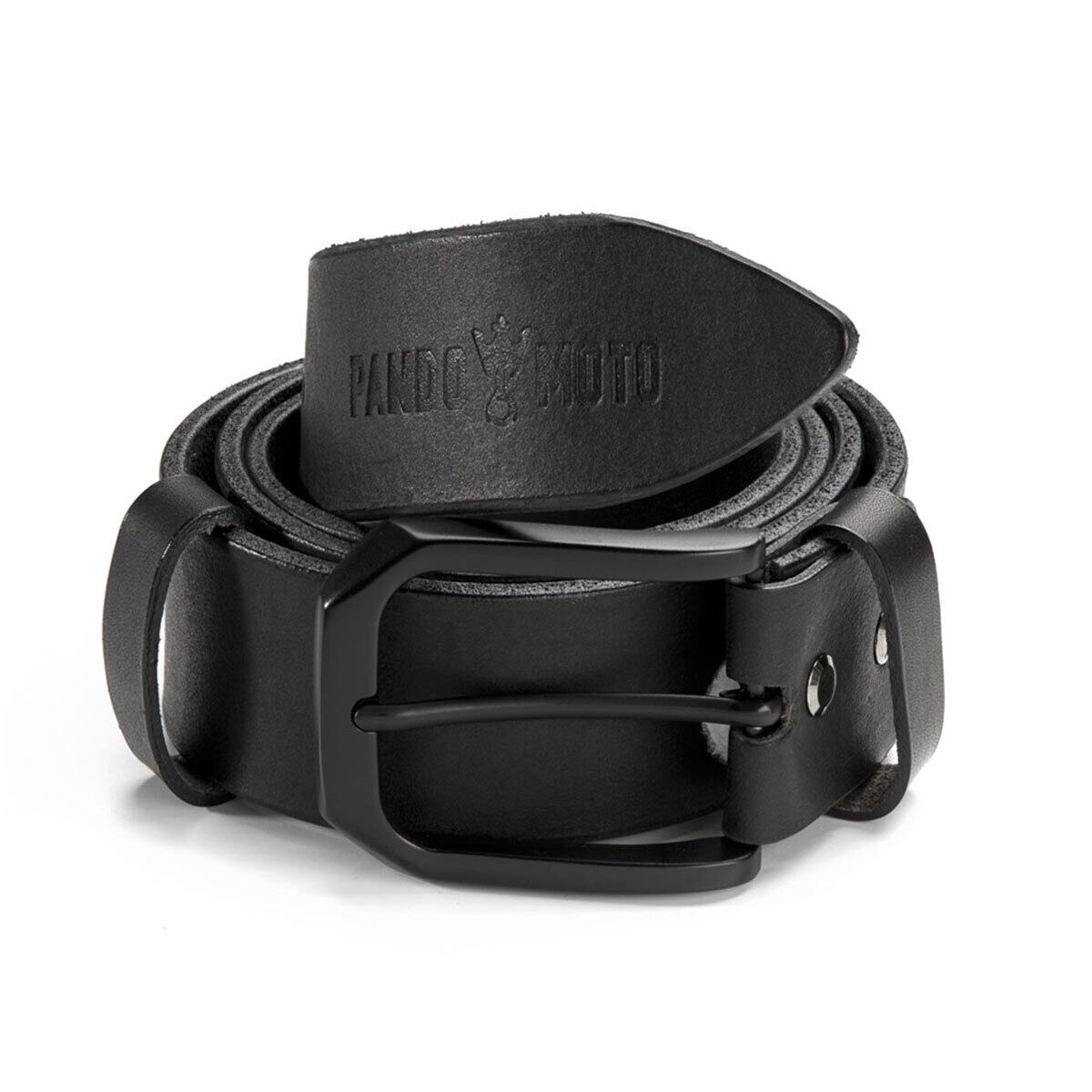 Pando Moto Himo 2 Fashionable Casual Wear Leather Belt Black - 4cm X 110cm