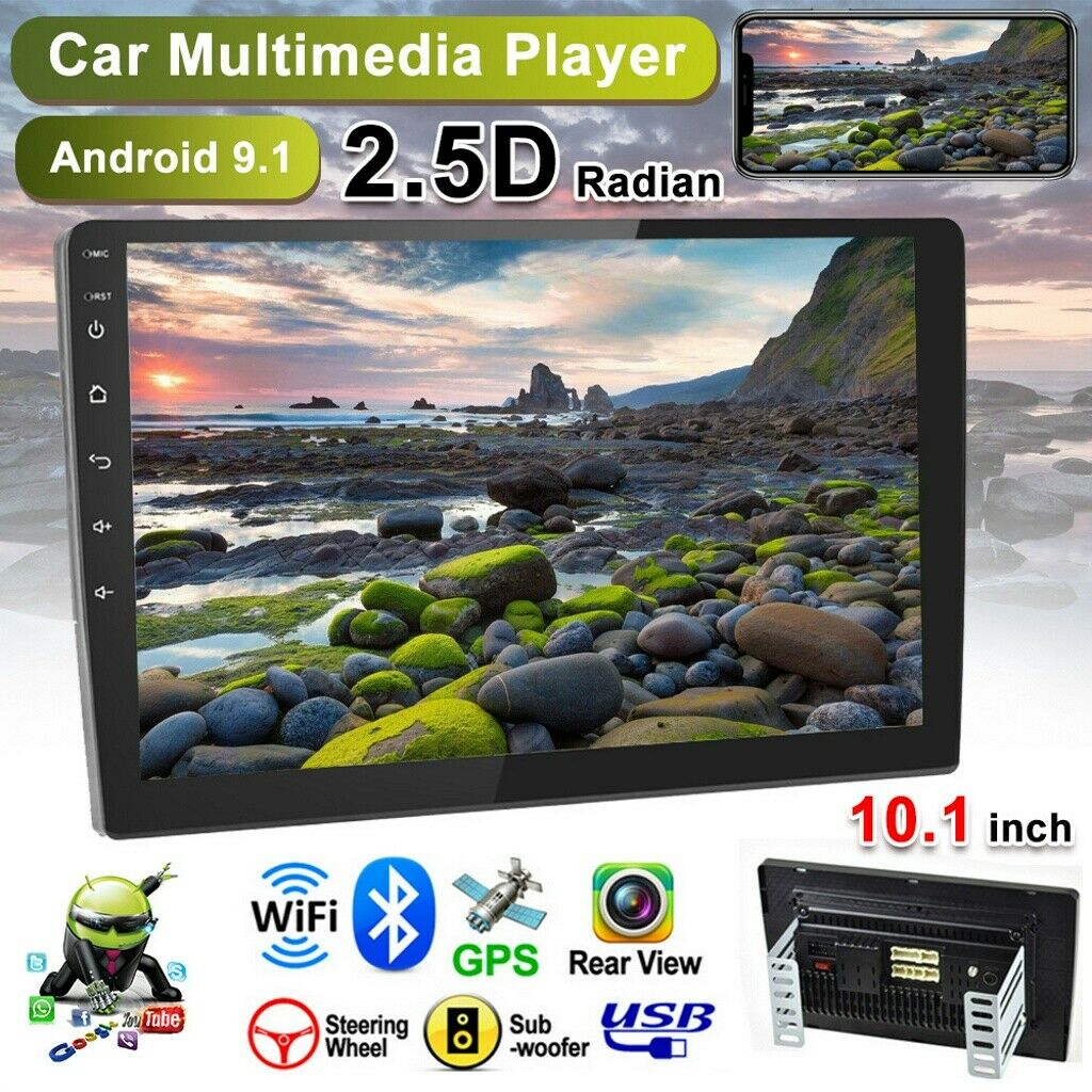 10.1" Car Radio 2 Din Android 9.1 Gps Stereo Navi Mp5 Player Wifi Quad Core